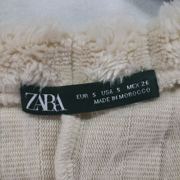 Zara Super Soft Ribbed Cropped Preppy Sweater Beige Pullover Top Size S - Picture 3 of 11